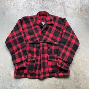 1950’s Skyline Wool Mackinaw Jacket Men’s Large Buffalo Plaid Flannel Coat